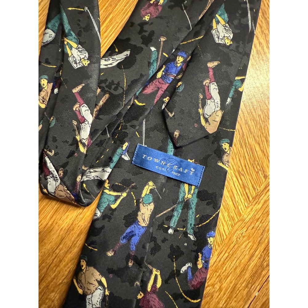 Town‎ Craft Men's Golf Print Silk Tie Made In USA